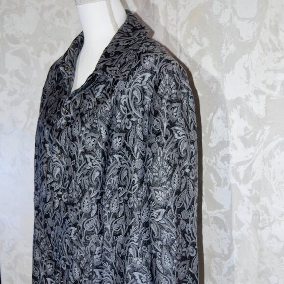 JONES NEW YORK Plus Size 16W Black Gray Paisley Button-Up Jacket Blazer - Picture 5 of 7